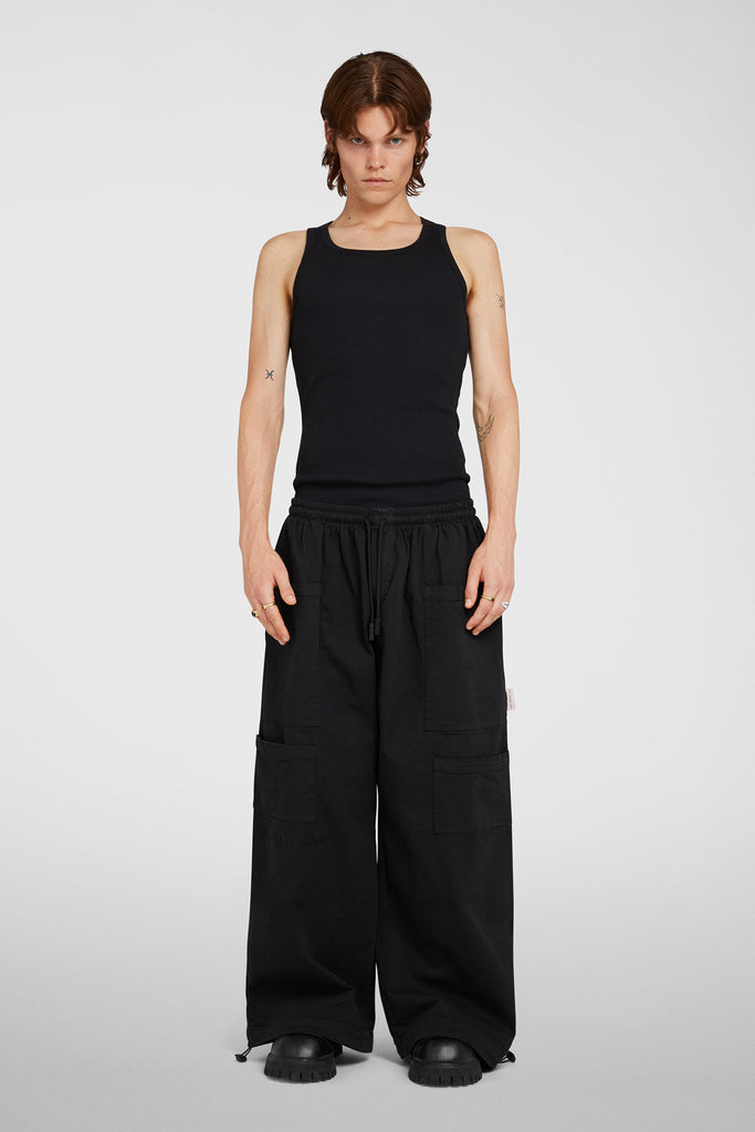 Loose Gabardine Parachute Pants